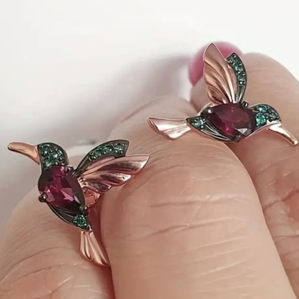 Hummingbird Threader Earrings - Picture 2 of 2